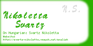 nikoletta svartz business card